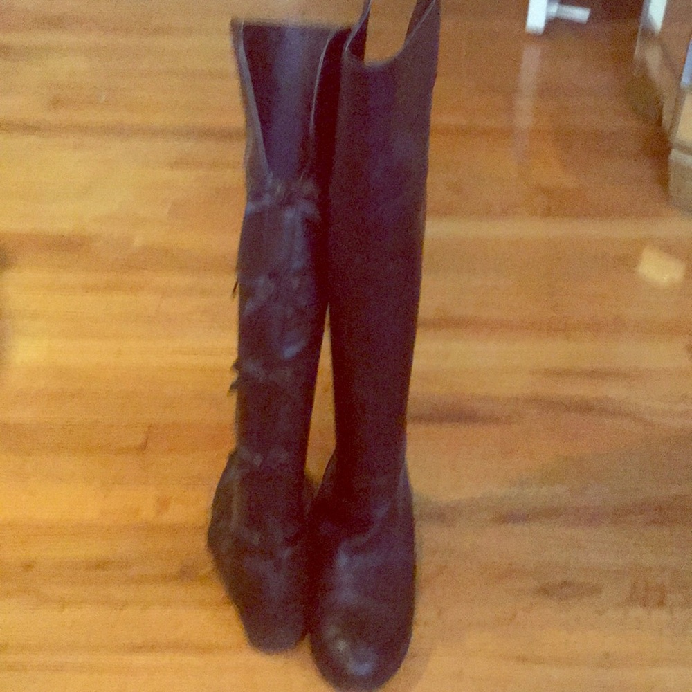 Valentino like black over the knee bow Boots